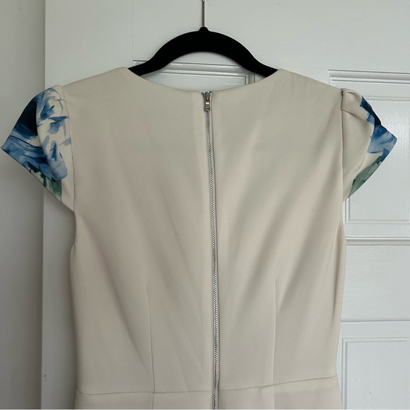 Betsey Johnson Cream Midi Cap Sleeve Dress - Size 0 - Picture 6 of 9